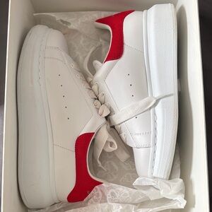 Boys White and Red Sneakers
